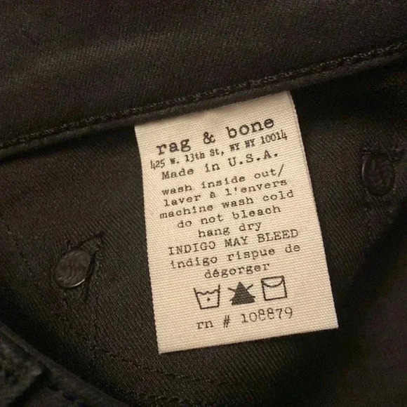 Rag and Bone women’s size 32 legging Jean -black - great condition - Picture 5 of 9